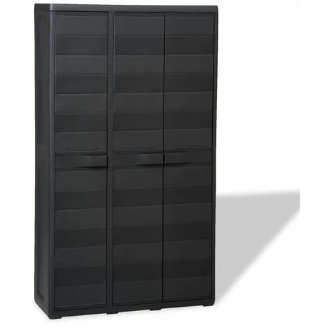 Hommoo Armoire De Rangement De Jardin Avec 4 Etageres Noir HDV27987 3 Hommoo Armoire De Rangement De Jardin Avec 4 Etageres Noir HDV27987