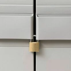 Hommoo Armoire De Rangement De Jardin Avec 3 Etageres Noir Et Gris HDV27990 -Rangement de jardin Soldes 25380789 3