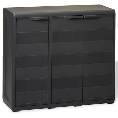 Hommoo Armoire De Rangement De Jardin Avec 2 Etageres Noir HDV27991 3 Hommoo Armoire De Rangement De Jardin Avec 2 Etageres Noir HDV27991