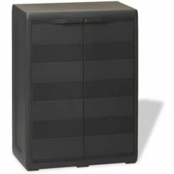 Hommoo Armoire De Rangement De Jardin Avec 1 Etagere Noir HDV27993