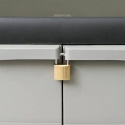 Hommoo Armoire De Rangement De Jardin Avec 1 Etagere Noir Et Gris HDV27994 -Rangement de jardin Soldes 25380807 3