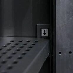 Hommoo Armoire De Rangement De Jardin Avec 1 Etagere Noir Et Gris HDV27994 -Rangement de jardin Soldes 25380807 4