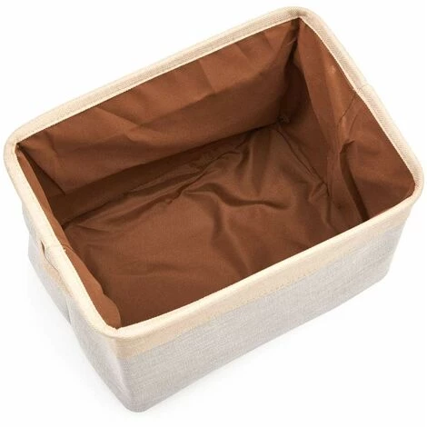 BEARSU Boîte De Rangement Pliable En Lin Avec Les Poignées, Panier De Rangement, Rangement De Qualité - Pack De 3 - Gris Clair/Crème 6 BEARSU Boîte De Rangement Pliable En Lin Avec Les Poignées, Panier De Rangement, Rangement De Qualité - Pack De 3 - Gris Clair/Crème – Image 4