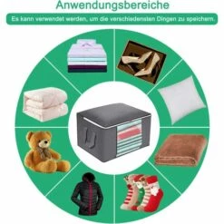 BEARSU Lot De 1 à 5 Sacs De Rangement Pliables Avec Fermeture éclair Pour Couettes, Vêtements, Couvertures, Oreillers, Couettes, Couvertures De Jardin Lot De 3-60 X 40 X 35 Cm 11 BEARSU Lot De 1 à 5 Sacs De Rangement Pliables Avec Fermeture éclair Pour Couettes, Vêtements, Couvertures, Oreillers, Couettes, Couvertures De Jardin Lot De 3-60 X 40 X 35 Cm -Rangement de jardin Soldes 25472681 5