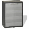 ASUPERMALL Armoire De Rangement De Jardin Avec 1 Etagere Noir Et Gris