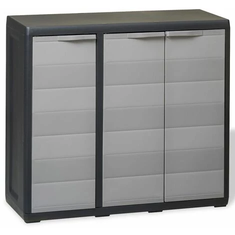 ASUPERMALL Armoire De Rangement De Jardin Avec 2 Etageres Noir Et Gris 3 ASUPERMALL Armoire De Rangement De Jardin Avec 2 Etageres Noir Et Gris