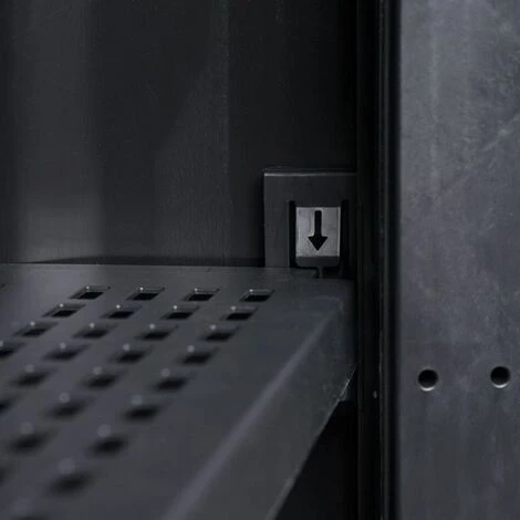 ASUPERMALL Armoire De Rangement De Jardin Avec 2 Etageres Noir Et Gris 6 ASUPERMALL Armoire De Rangement De Jardin Avec 2 Etageres Noir Et Gris – Image 4