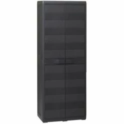 ASUPERMALL Armoire De Rangement De Jardin Avec 3 Etageres Noir