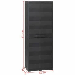 ASUPERMALL Armoire De Rangement De Jardin Avec 3 Etageres Noir -Rangement de jardin Soldes 25826265 5