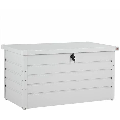 GARDEBRUK Coffre De Rangement Tôle D'acier Blanc 120x62x63cm Verrouillable 2 Clés Jardin 3 GARDEBRUK Coffre De Rangement Tôle D'acier Blanc 120x62x63cm Verrouillable 2 Clés Jardin