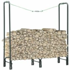 TRUE DEAL Portant De Bois De Chauffage Anthracite 120x35x120 Cm Acier