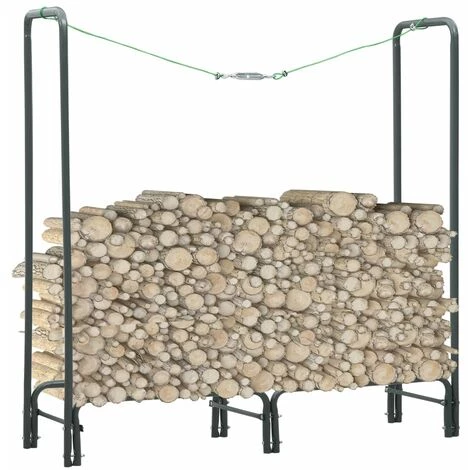 TRUE DEAL Portant De Bois De Chauffage Anthracite 120x35x120 Cm Acier 3 TRUE DEAL Portant De Bois De Chauffage Anthracite 120x35x120 Cm Acier