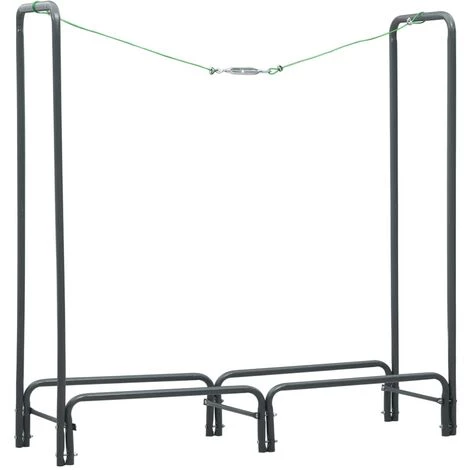 TRUE DEAL Portant De Bois De Chauffage Anthracite 120x35x120 Cm Acier 4 TRUE DEAL Portant De Bois De Chauffage Anthracite 120x35x120 Cm Acier – Image 2