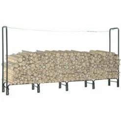 TRUE DEAL Portant De Bois De Chauffage Anthracite 240x35x120 Cm Acier