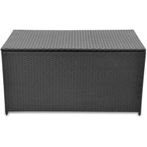 TRUE DEAL Boîte De Rangement De Jardin Noir 120x50x60 Cm Résine Tressée 4 TRUE DEAL Boîte De Rangement De Jardin Noir 120x50x60 Cm Résine Tressée – Image 2