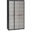 TRUE DEAL Armoire De Rangement De Jardin Avec 4 étagères Noir Et Gris -Rangement de jardin Soldes 26366357 1