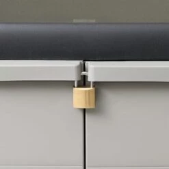 TRUE DEAL Armoire De Rangement De Jardin Avec 2 étagères Noir Et Gris 10 TRUE DEAL Armoire De Rangement De Jardin Avec 2 étagères Noir Et Gris -Rangement de jardin Soldes 26366361 4