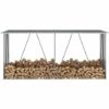 TRUE DEAL Abri De Stockage De Bois Acier Galvanisé 330x84x152 Cm Gris -Rangement de jardin Soldes 26366997 1