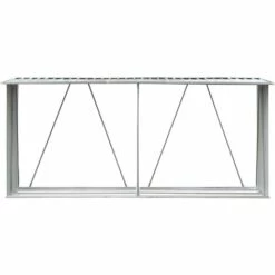 TRUE DEAL Abri De Stockage De Bois Acier Galvanisé 330x84x152 Cm Gris -Rangement de jardin Soldes 26366997 3