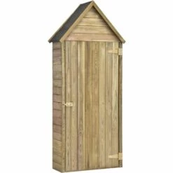 TRUE DEAL Abri à Outils De Jardin Avec Porte 77x37x178cm Pinède Imprégnée
