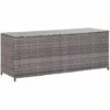 TRUE DEAL Boîte De Rangement De Jardin Gris 150x50x60 Cm Résine Tressée 2 TRUE DEAL Boîte De Rangement De Jardin Gris 150x50x60 Cm Résine Tressée -Rangement de jardin Soldes 26368017 1
