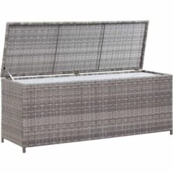 TRUE DEAL Boîte De Rangement De Jardin Gris 150x50x60 Cm Résine Tressée -Rangement de jardin Soldes 26368017 2