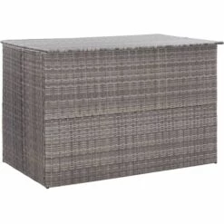 TRUE DEAL Boîte De Rangement De Jardin Gris 150x100x100 Cm Résine Tressée