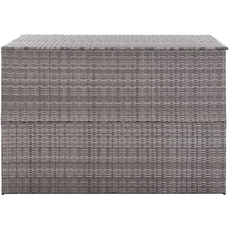 TRUE DEAL Boîte De Rangement De Jardin Gris 150x100x100 Cm Résine Tressée 4 TRUE DEAL Boîte De Rangement De Jardin Gris 150x100x100 Cm Résine Tressée – Image 2