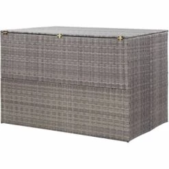 TRUE DEAL Boîte De Rangement De Jardin Gris 150x100x100 Cm Résine Tressée 9 TRUE DEAL Boîte De Rangement De Jardin Gris 150x100x100 Cm Résine Tressée -Rangement de jardin Soldes 26368020 3