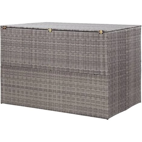 TRUE DEAL Boîte De Rangement De Jardin Gris 150x100x100 Cm Résine Tressée 5 TRUE DEAL Boîte De Rangement De Jardin Gris 150x100x100 Cm Résine Tressée – Image 3
