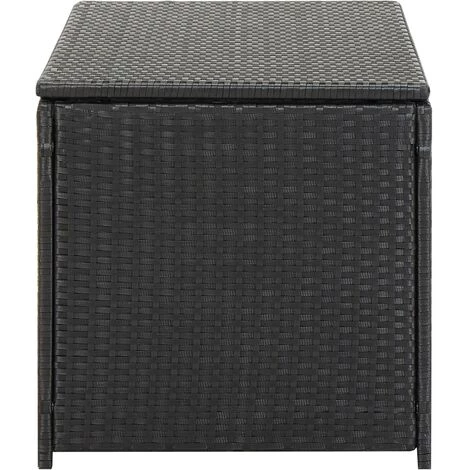 TRUE DEAL Boîte De Rangement De Jardin Résine Tressée 100x50x50 Cm Noir 5 TRUE DEAL Boîte De Rangement De Jardin Résine Tressée 100x50x50 Cm Noir – Image 3