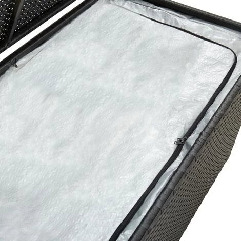 TRUE DEAL Boîte De Rangement De Jardin Résine Tressée 100x50x50 Cm Noir 6 TRUE DEAL Boîte De Rangement De Jardin Résine Tressée 100x50x50 Cm Noir – Image 4