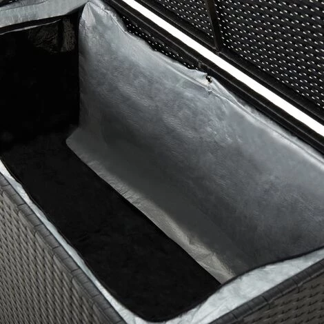 TRUE DEAL Boîte De Rangement De Jardin Résine Tressée 100x50x50 Cm Noir 7 TRUE DEAL Boîte De Rangement De Jardin Résine Tressée 100x50x50 Cm Noir – Image 5