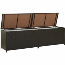 TRUE DEAL Boîte De Rangement De Jardin Résine Tressée 200x50x60 Cm Marron 9 TRUE DEAL Boîte De Rangement De Jardin Résine Tressée 200x50x60 Cm Marron -Rangement de jardin Soldes 26368028 3