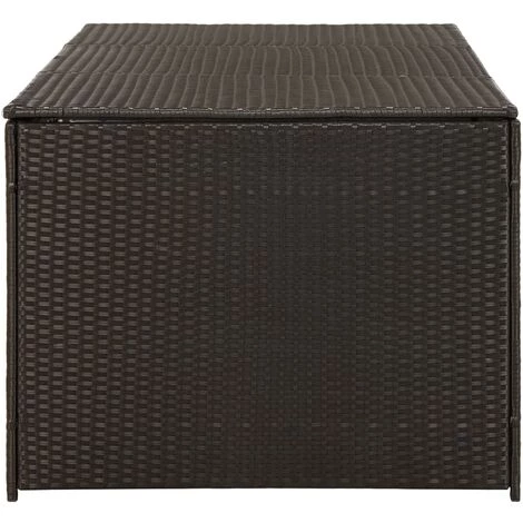 TRUE DEAL Boîte De Rangement De Jardin Résine Tressée 180x90x75 Cm Marron 6 TRUE DEAL Boîte De Rangement De Jardin Résine Tressée 180x90x75 Cm Marron – Image 4