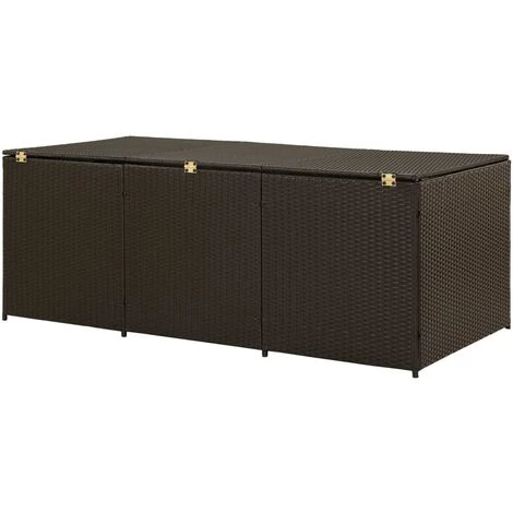 TRUE DEAL Boîte De Rangement De Jardin Résine Tressée 180x90x75 Cm Marron 7 TRUE DEAL Boîte De Rangement De Jardin Résine Tressée 180x90x75 Cm Marron – Image 5