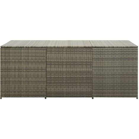 TRUE DEAL Boîte De Rangement De Jardin Résine Tressée 180x90x75 Cm Gris 5 TRUE DEAL Boîte De Rangement De Jardin Résine Tressée 180x90x75 Cm Gris – Image 3