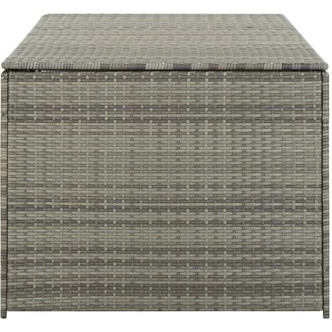 TRUE DEAL Boîte De Rangement De Jardin Résine Tressée 180x90x75 Cm Gris 6 TRUE DEAL Boîte De Rangement De Jardin Résine Tressée 180x90x75 Cm Gris – Image 4