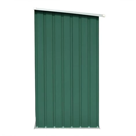 TRUE DEAL Abri De Stockage De Bois Acier Galvanisé 163x83x154 Cm Vert 6 TRUE DEAL Abri De Stockage De Bois Acier Galvanisé 163x83x154 Cm Vert – Image 4