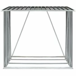 TRUE DEAL Abri De Stockage à Bois Acier Galvanisé 163x83x154cm Anthracite -Rangement de jardin Soldes 26368834 5