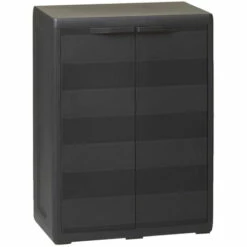 ASUPERMALL Armoire De Rangement De Jardin Avec 1 Etagere Noir