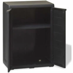 ASUPERMALL Armoire De Rangement De Jardin Avec 1 Etagere Noir 9 ASUPERMALL Armoire De Rangement De Jardin Avec 1 Etagere Noir -Rangement de jardin Soldes 26482508 3