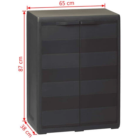 ASUPERMALL Armoire De Rangement De Jardin Avec 1 Etagere Noir 7 ASUPERMALL Armoire De Rangement De Jardin Avec 1 Etagere Noir – Image 5