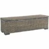 TRUE DEAL Boîte De Rangement 120 Cm Gris Rotin Naturel Kubu Et Manguier -Rangement de jardin Soldes 27349587 1