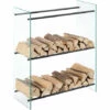 Range-bûches Oshawa 80 X 100 X 35 Cm Verre Transparent Noir [en.casa] -Rangement de jardin Soldes 27571812 1