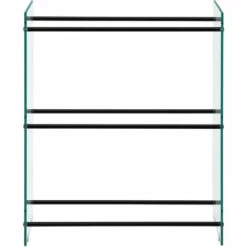 Range-bûches Oshawa 80 X 100 X 35 Cm Verre Transparent Noir [en.casa] -Rangement de jardin Soldes 27571812 3