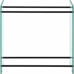Range-bûches Oshawa 80 X 80 X 35 Cm Verre Transparent Noir [en.casa] -Rangement de jardin Soldes 27571814 3