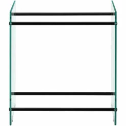 Range-bûches Oshawa 60 X 60 X 35 Cm Verre Transparent Noir [en.casa] -Rangement de jardin Soldes 27571826 3