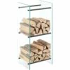 Range-bûches Oshawa 40 X 100 X 35 Cm Verre Transparent Noir [en.casa] -Rangement de jardin Soldes 27571828 1