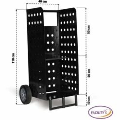 FACILITYS Chariot Porte Bûches En Métal -Rangement de jardin Soldes 27749104 4